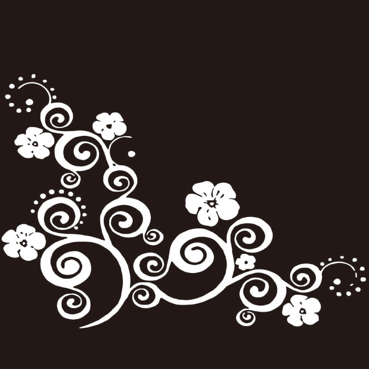 D-908 Summer Flower Totem PVC Car Hood Sticker(White) by buy2fix