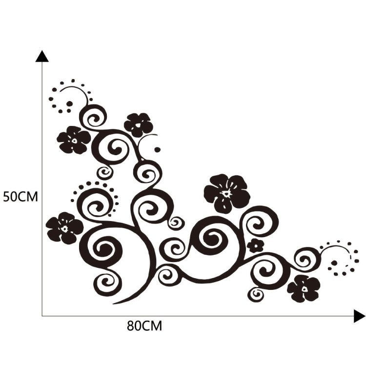 D-908 Summer Flower Totem PVC Car Hood Sticker(Black) by buy2fix