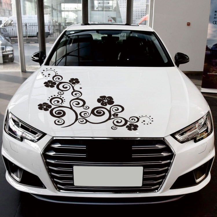 D-908 Summer Flower Totem PVC Car Hood Sticker(Red) by buy2fix