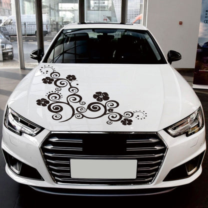 D-908 Summer Flower Totem PVC Car Hood Sticker(Yellow) by buy2fix