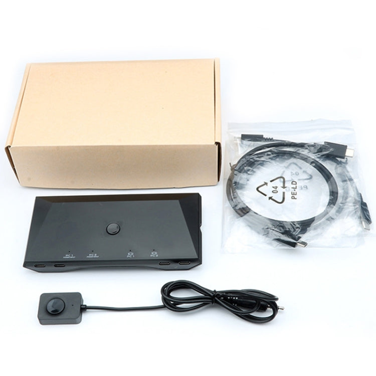 2 In 1 Out 4K 60Hz Type-C Notebook Dedicated KVM Switch(Black) by buy2fix