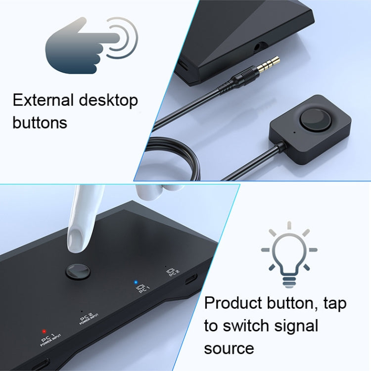 2 In 1 Out 4K 60Hz Type-C Notebook Dedicated KVM Switch(Black) by buy2fix