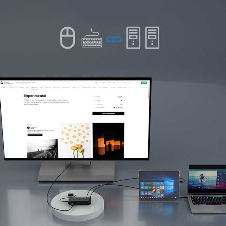 2 In 1 Out 4K 60Hz Type-C Notebook Dedicated KVM Switch(Black) by buy2fix