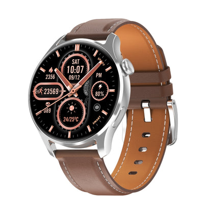 HD3 1.32 Inch Heart Rate Monitoring Smart Watch with Payment Function(Silver Leather) by buy2fix