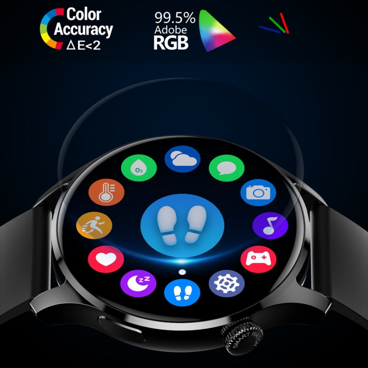 HD3 1.32 Inch Heart Rate Monitoring Smart Watch with Payment Function(Black Leather) by buy2fix