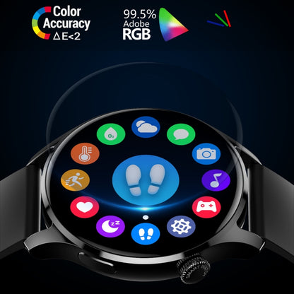 HD3 1.32 Inch Heart Rate Monitoring Smart Watch with Payment Function(Black Leather) by buy2fix