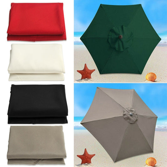 Polyester Parasol Replacement Cloth Round Garden Umbrella Cover, Size: Diameter 3m 6 Ribs(Black) - Patio Umbrella by buy2fix | Online Shopping UK | buy2fix