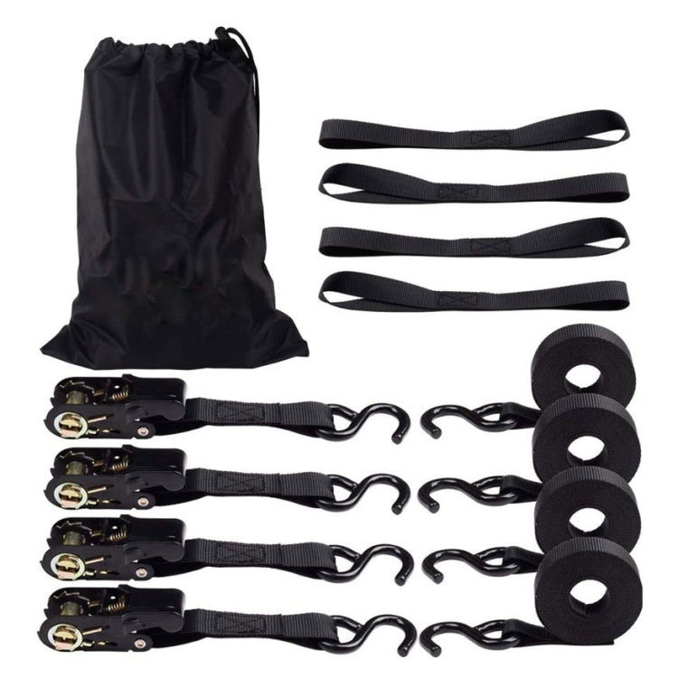 Motorcycle Car Fixed Cargo Ratchet Straps Trailer Tensioner(4 Straps+1 Storage Bag) - Towing Bars by buy2fix | Online Shopping UK | buy2fix