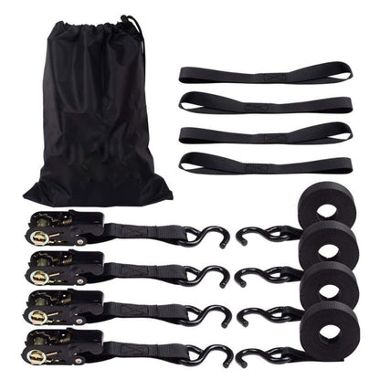 Motorcycle Car Fixed Cargo Ratchet Straps Trailer Tensioner(4 Straps+1 Storage Bag) - Towing Bars by buy2fix | Online Shopping UK | buy2fix