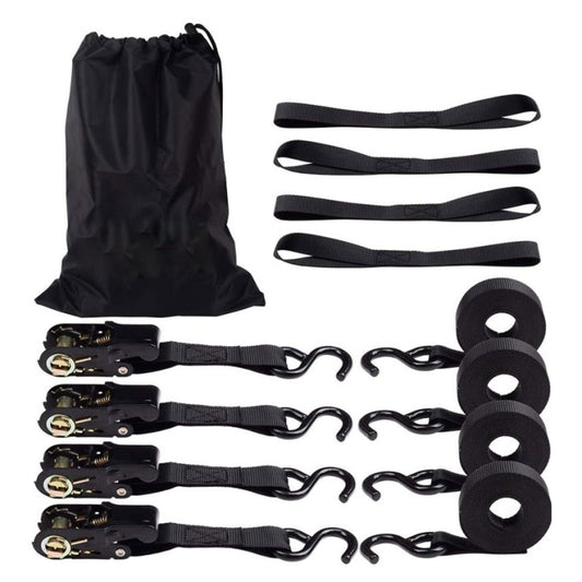 Motorcycle Car Fixed Cargo Ratchet Straps Trailer Tensioner(4 Straps+1 Storage Bag) - Towing Bars by buy2fix | Online Shopping UK | buy2fix