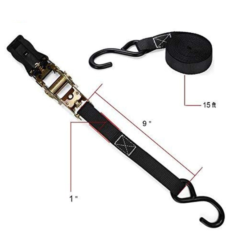 Motorcycle Car Fixed Cargo Ratchet Straps Trailer Tensioner(4 Straps+1 Storage Bag) - Towing Bars by buy2fix | Online Shopping UK | buy2fix