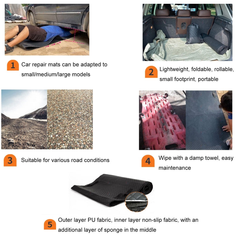 Portable Non-slip Car Repair Reclining Pad(Black) - Other Tools by buy2fix | Online Shopping UK | buy2fix