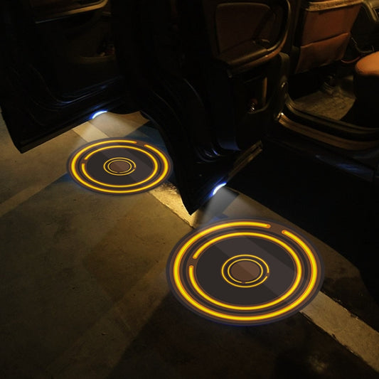 LED Infrared Induction Car Door Welcome Light Night Projection Ambient Light, Specification: Energy Circle (Yellow)(1 Pair/Box) - Atmosphere lights by buy2fix | Online Shopping UK | buy2fix