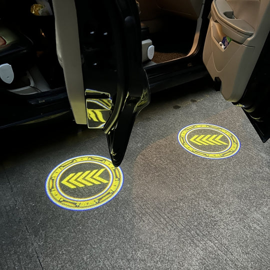 LED Infrared Induction Car Door Welcome Light Night Projection Ambient Light, Specification: Honor (Yellow)(1 Pair/Box)