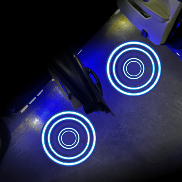 LED Infrared Induction Car Door Welcome Light Night Projection Ambient Light, Specification: Modern Circle (Blue)(1 Pair/Box) - Atmosphere lights by buy2fix | Online Shopping UK | buy2fix