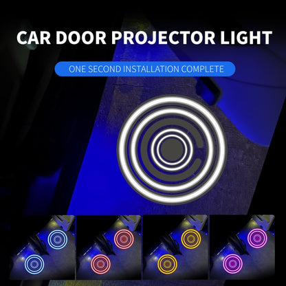 LED Infrared Induction Car Door Welcome Light Night Projection Ambient Light, Specification: Modern Circle (Blue)(1 Pair/Box) - Atmosphere lights by buy2fix | Online Shopping UK | buy2fix