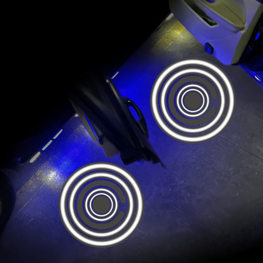LED Infrared Induction Car Door Welcome Light Night Projection Ambient Light, Specification: Modern Circle (White)(1 Pair/Box) - Atmosphere lights by buy2fix | Online Shopping UK | buy2fix