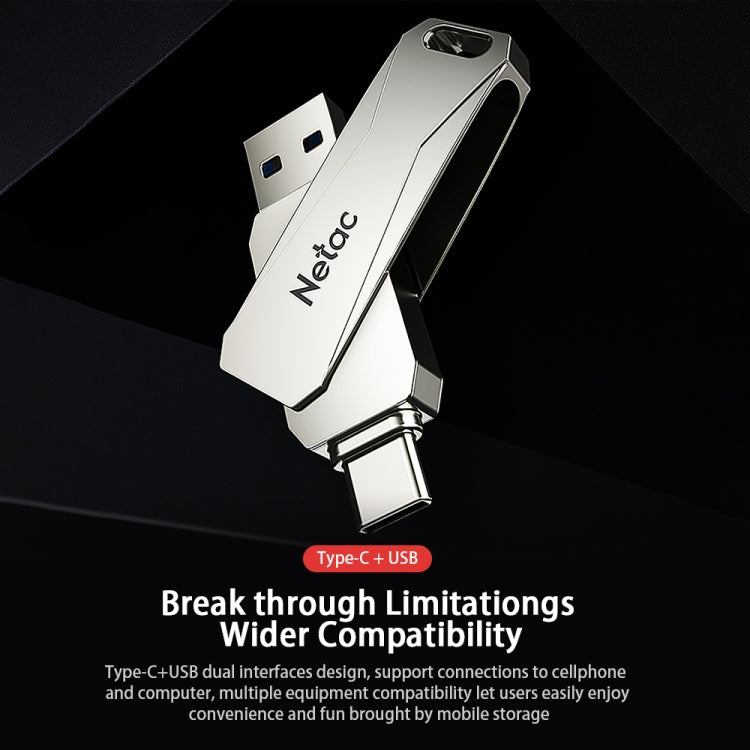 Netac U782C Type-C Dual Interface High-Speed Metal Computer USB Flash Drive, Capacity: 32GB by Netac