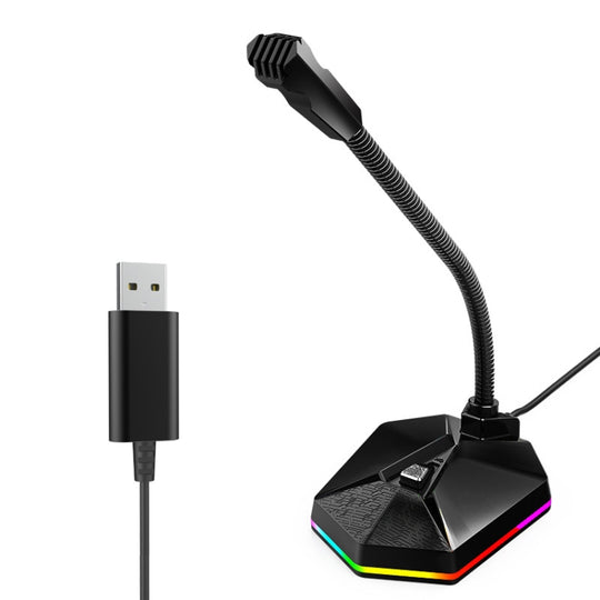 Microphone de bureau de réunion à tuyau métallique, spécifications : version USB (noir)