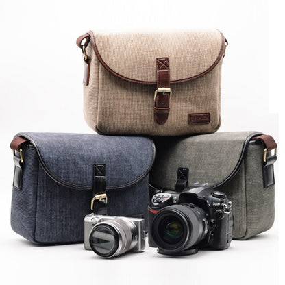 Casual SLR Camera Canvas Crossbody Bag(Blue) - Strap Satchel by buy2fix | Online Shopping UK | buy2fix