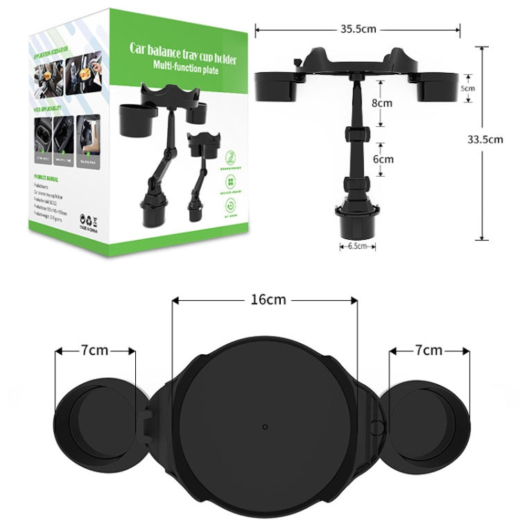 Car Water Cup Holder Dinner Plate Rack Rotatable Mobile Phone Holder(Black) - Car Drink Holders by buy2fix | Online Shopping UK | buy2fix