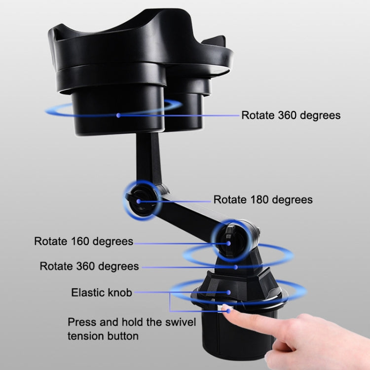 Car Water Cup Holder Dinner Plate Rack Rotatable Mobile Phone Holder(Black) - Car Drink Holders by buy2fix | Online Shopping UK | buy2fix