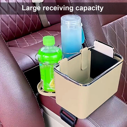 Car Paper Box Hanging Armrest Box Storage Box Cup Holder(Black Double Cup) - Tissue Boxes by buy2fix | Online Shopping UK | buy2fix