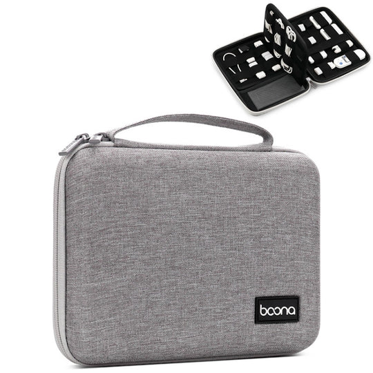 Baona BN-F018 Multifunctional Double Layer EVA Hard Shell U Disk Data Cable Storage Bag(Grey)