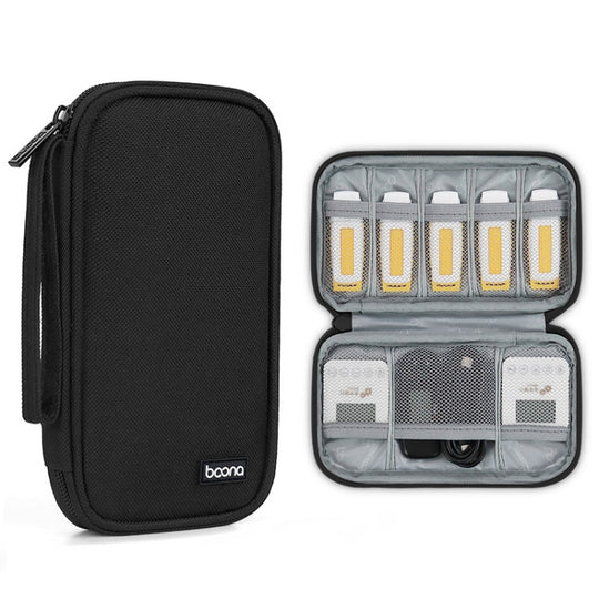 Baona BN-C004 Mini U Disk Headphone Data Cable Storage Bag, Color: Single Layer (Black)
