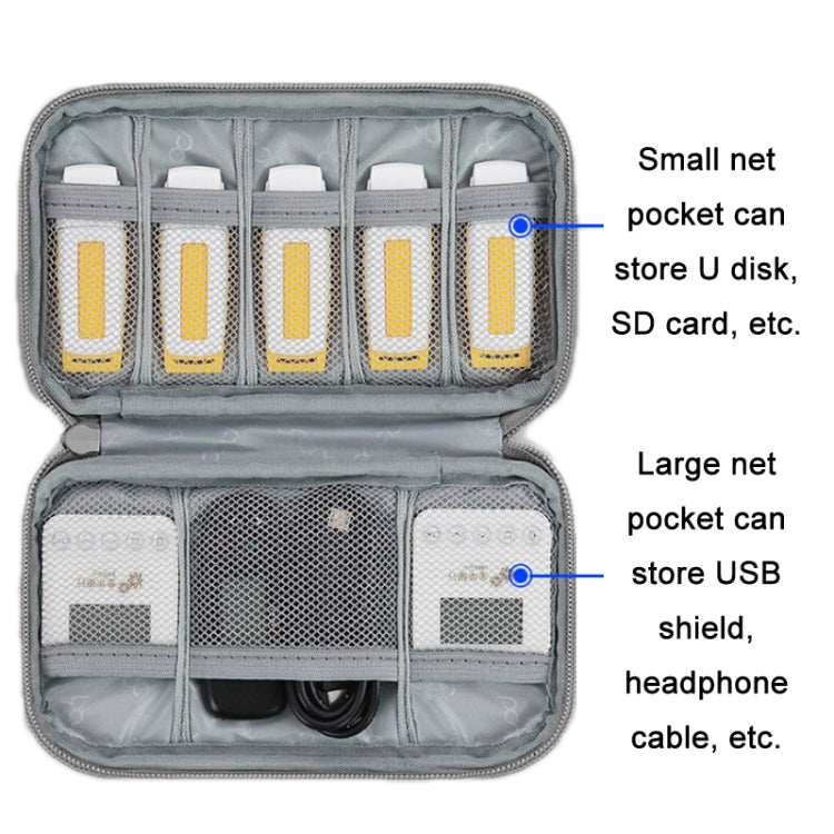 Baona BN-C004 Mini U Disk Headphone Data Cable Storage Bag, Color: Double Layer (Black) - Hard Drive Bags & Cases by Baona | Online Shopping UK | buy2fix