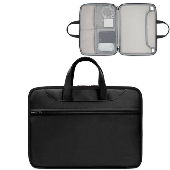 Baona BN-Q006 Sac à main pour ordinateur portable à ouverture complète en cuir PU pour 11/12 pouces (noir)