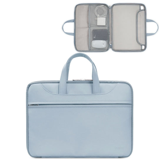 Baona BN-Q006 Sac à main pour ordinateur portable à ouverture complète en cuir PU pour 13/13,3 pouces (bleu ciel)