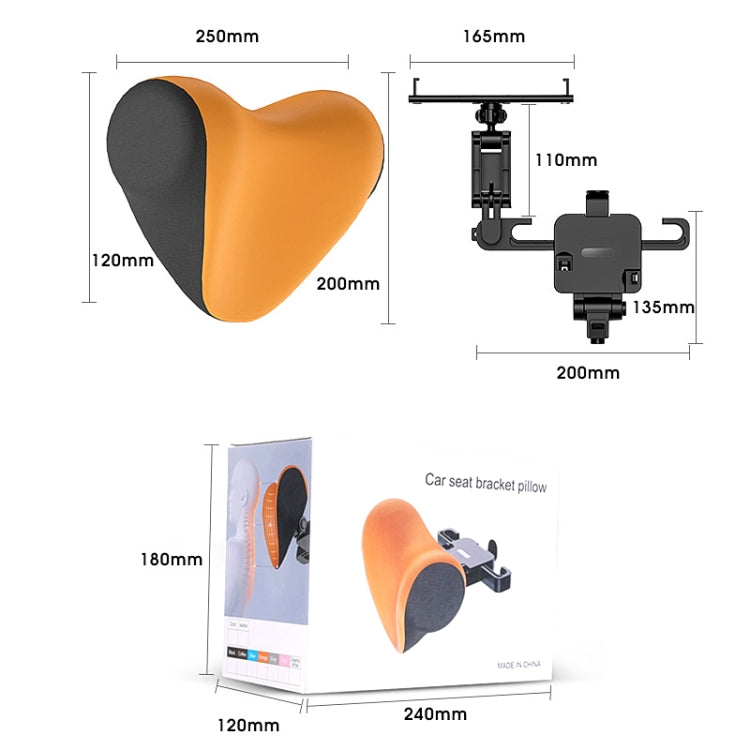 A09 Car Seat Headrest Memory Foam Comfortable Neck Pillow, Style: Without Stand (Orange) - Seat Accessories by buy2fix | Online Shopping UK | buy2fix
