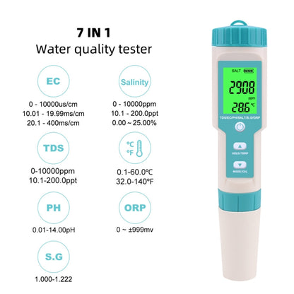 C-600A 7 In 1 Temperature/Salinity/PH/TDS/EC/ORP/SG Monitoring Pen(without Battery and Powder) - PH & Moisture Meter by buy2fix | Online Shopping UK | buy2fix
