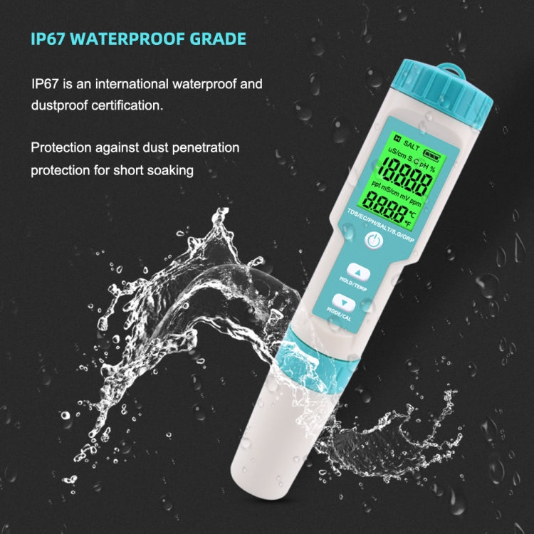 C-600A 7 In 1 Temperature/Salinity/PH/TDS/EC/ORP/SG Monitoring Pen(without Battery and Powder) - PH & Moisture Meter by buy2fix | Online Shopping UK | buy2fix