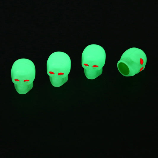 1 Sets Car Tire Luminous Valve Cap Motorcycle Skull Valve Core Cap(Green) - Tire Valve Caps by buy2fix | Online Shopping UK | buy2fix