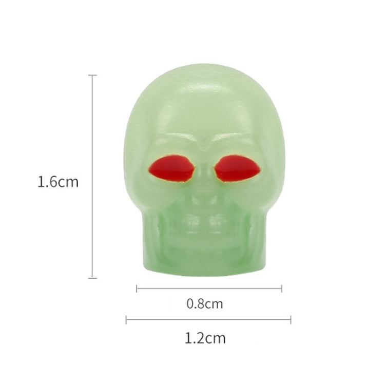 1 Sets Car Tire Luminous Valve Cap Motorcycle Skull Valve Core Cap(Green) - Tire Valve Caps by buy2fix | Online Shopping UK | buy2fix
