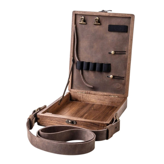 Multifunctional Artist Writer Brush Tool Storage Wooden Box(Khaki) - Art Supplies by buy2fix | Online Shopping UK | buy2fix