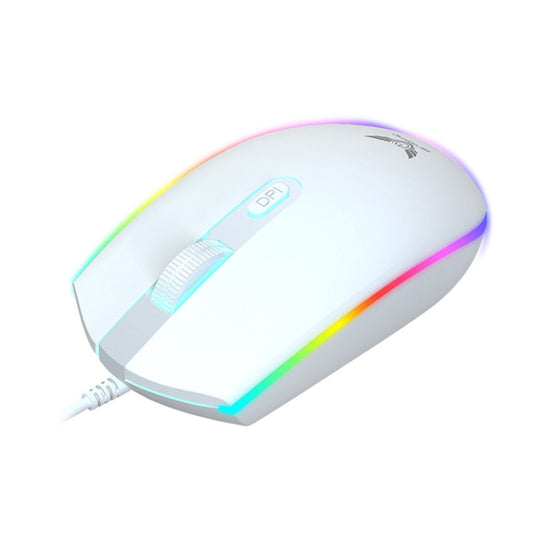 Zerodate V6 4 Keys 1600DPI Game Colorful RGB Marquee USB Wired Mouse, Cable Length: 1.35m(White) by buy2fix