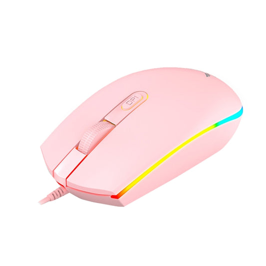 Zerodate V6 4 Keys 1600DPI Game Colorful RGB Marquee USB Wired Mouse, Cable Length: 1.35m(Pink) by buy2fix