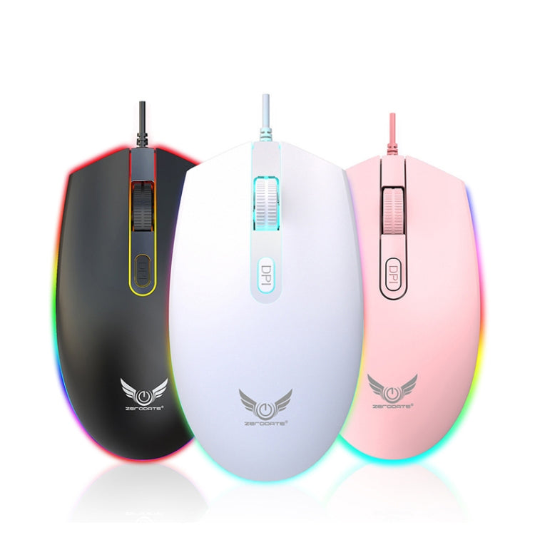 Zerodate V6 4 Keys 1600DPI Game Colorful RGB Marquee USB Wired Mouse, Cable Length: 1.35m(Black) by buy2fix
