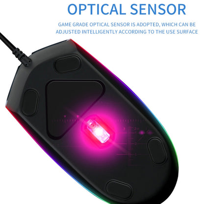 Zerodate V6 4 Keys 1600DPI Game Colorful RGB Marquee USB Wired Mouse, Cable Length: 1.35m(Black) by buy2fix