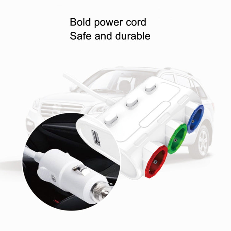 MEICHELE Car Cigarette Lighter Charger Dual USB 1A+2.1A With Switch(White Voltage Version) - Car Charger by MEICHELE | Online Shopping UK | buy2fix