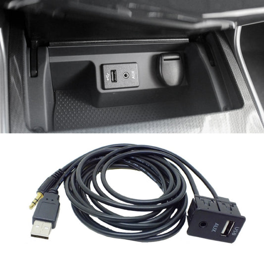 Car Modified AUX+USB Socket Audio Modification Accessories 3.5mm USB Extension Line - DIY Cables by buy2fix | Online Shopping UK | buy2fix