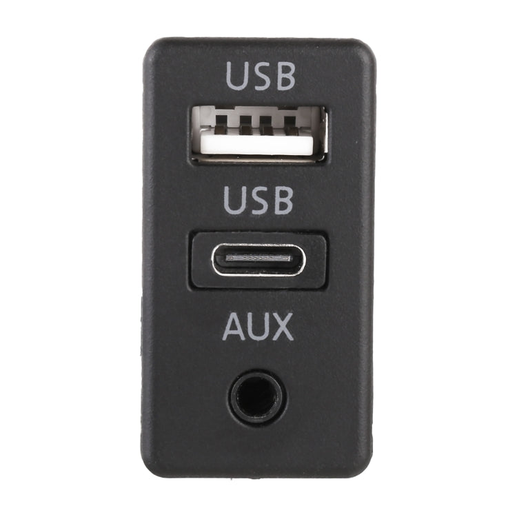 Car Universal Modification USB +Type-C+AUX Interface Charging Seat - DIY Cables by buy2fix | Online Shopping UK | buy2fix