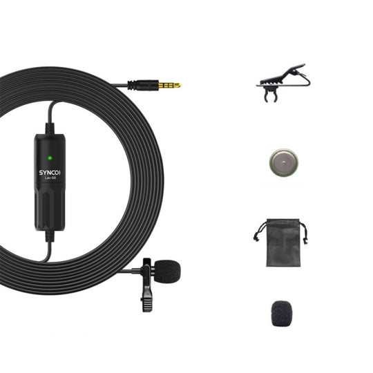 Microphone filaire SYNCO S8 Lavalier Live, spécifications : noir