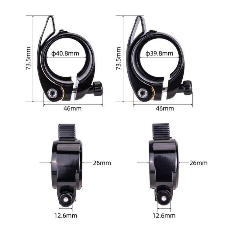 ZTTO Folding Bicycle Seatpost Clamp Retrofit Accessories, Color: 39.8mm (Red) by ZTTO