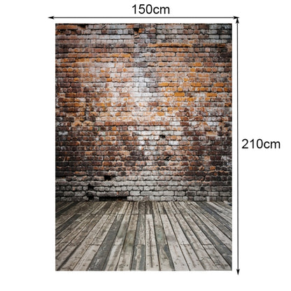 2.1m X 1.5m Brick Wall And Wooden Floor Photography Background - Brick Wall by buy2fix | Online Shopping UK | buy2fix
