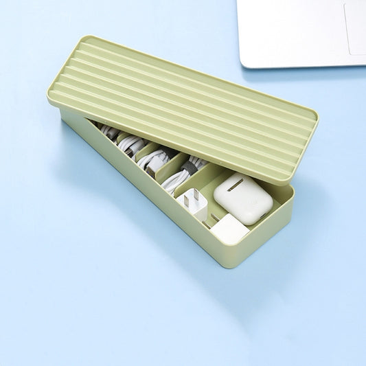 Desktop Data Cable Storage Box Dust-proof Line Box Single-layer(Green) - Storage Boxes by buy2fix | Online Shopping UK | buy2fix