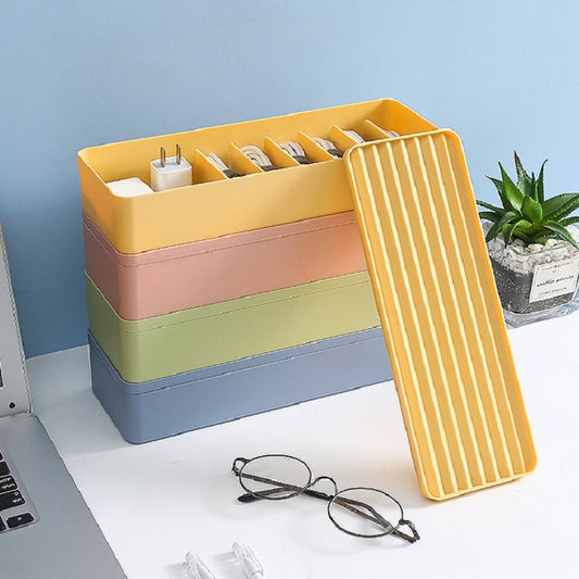 Desktop Data Cable Storage Box Dust-proof Line Box Single-layer(Green) - Storage Boxes by buy2fix | Online Shopping UK | buy2fix